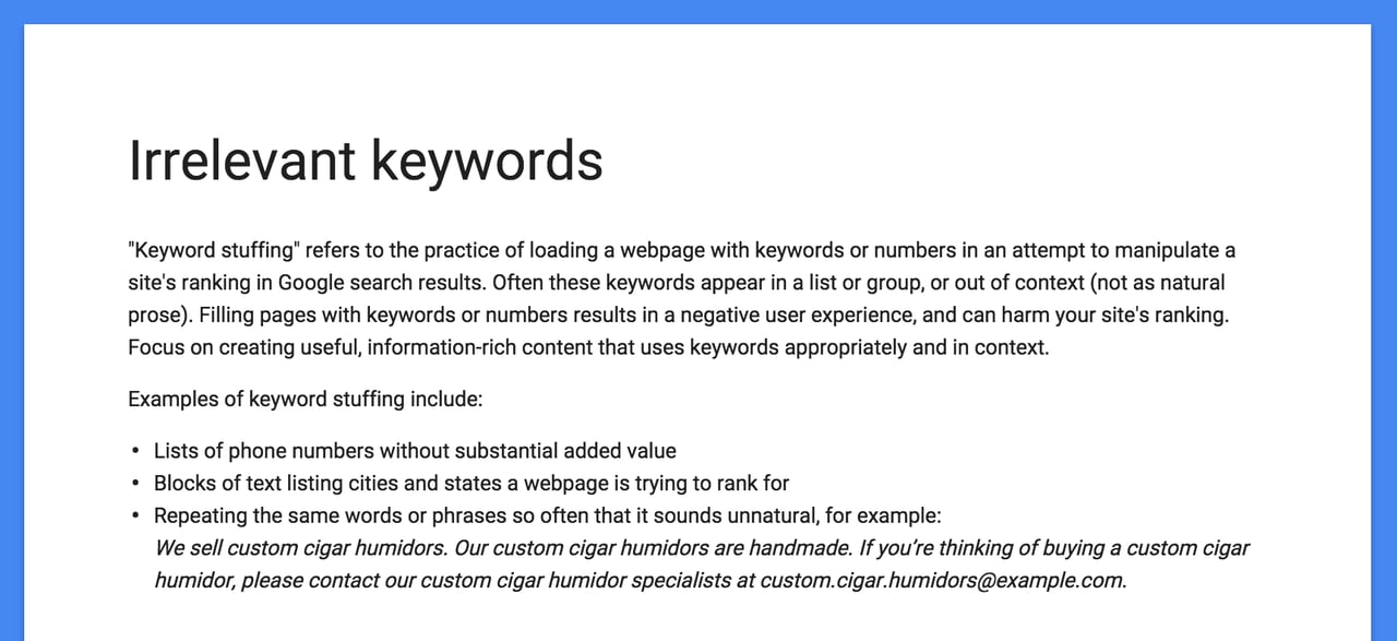 Keyword stuffing