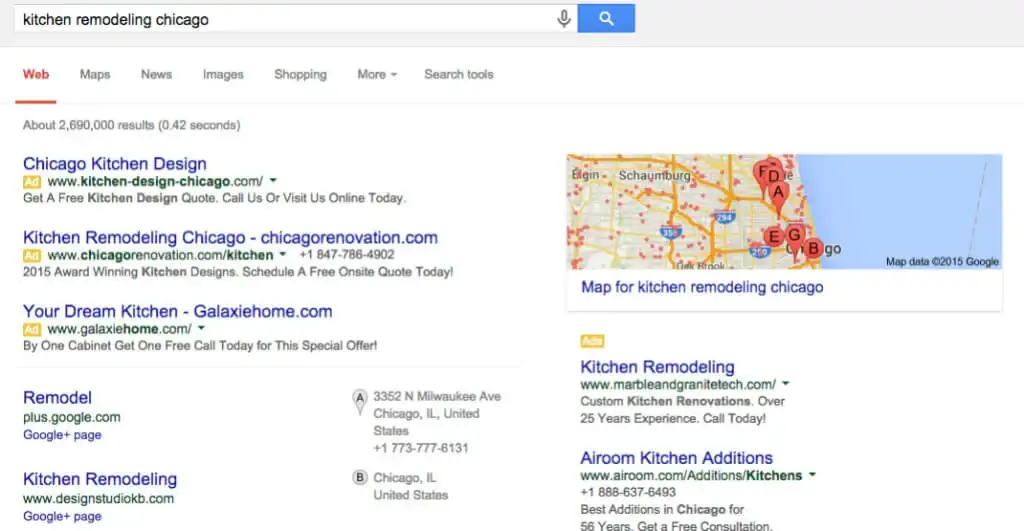 Google Search Engine Results Page